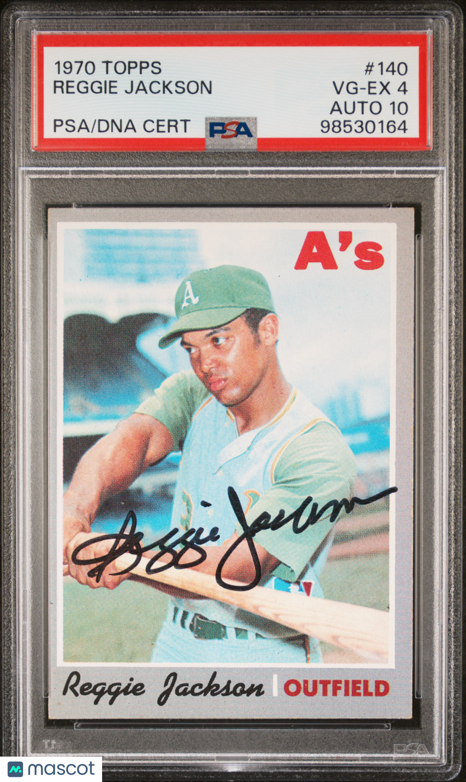 1970 Topps Reggie Jackson #140 PSA 4 Auto 10