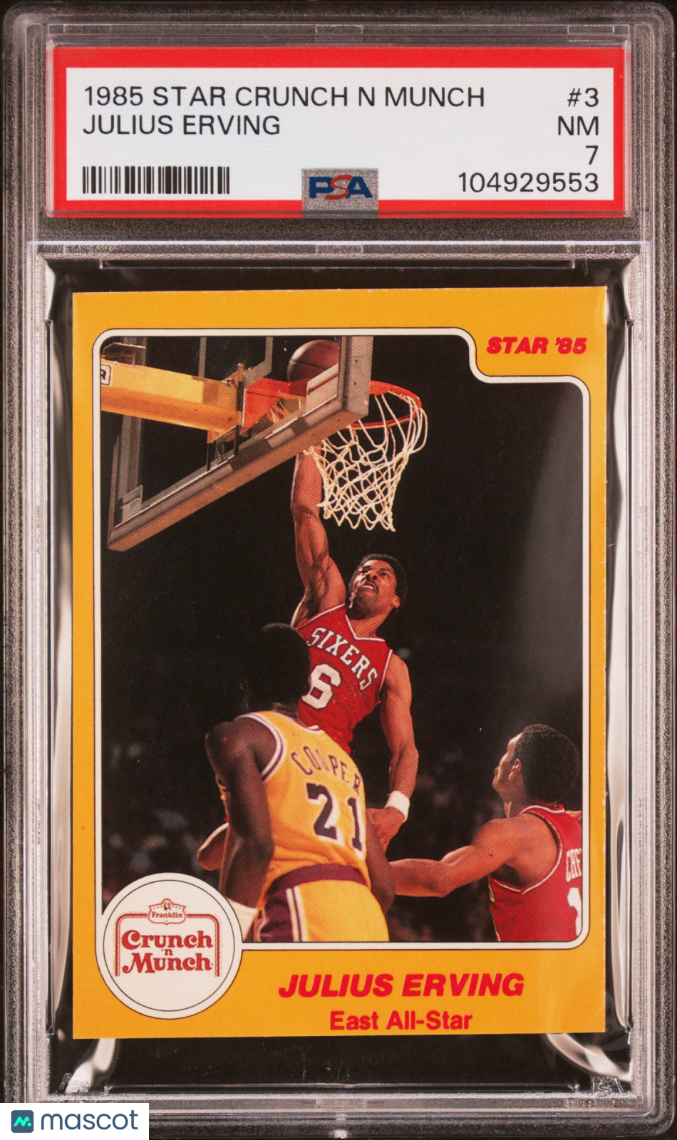1985 Star Crunch N Munch Julius Erving #3 PSA 7