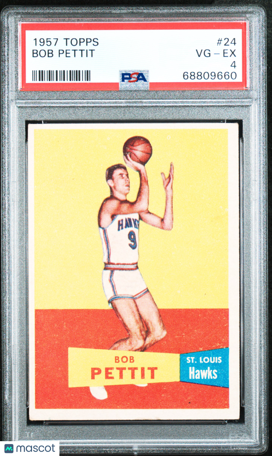 1957 Topps Bob Pettit #24 PSA 4