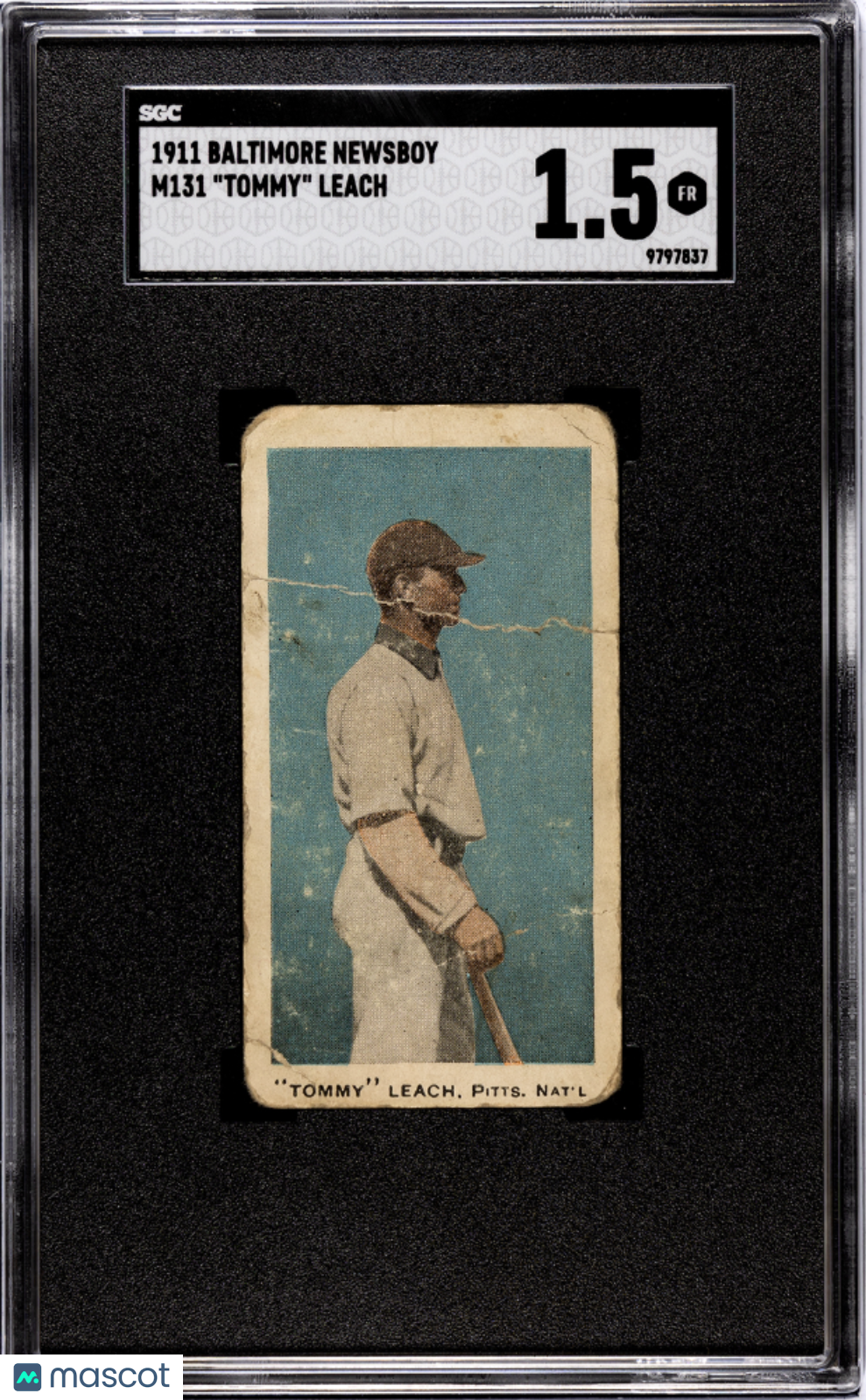 1911 Baltimore Newsboy Tommy Leach #M131 SGC 1.5