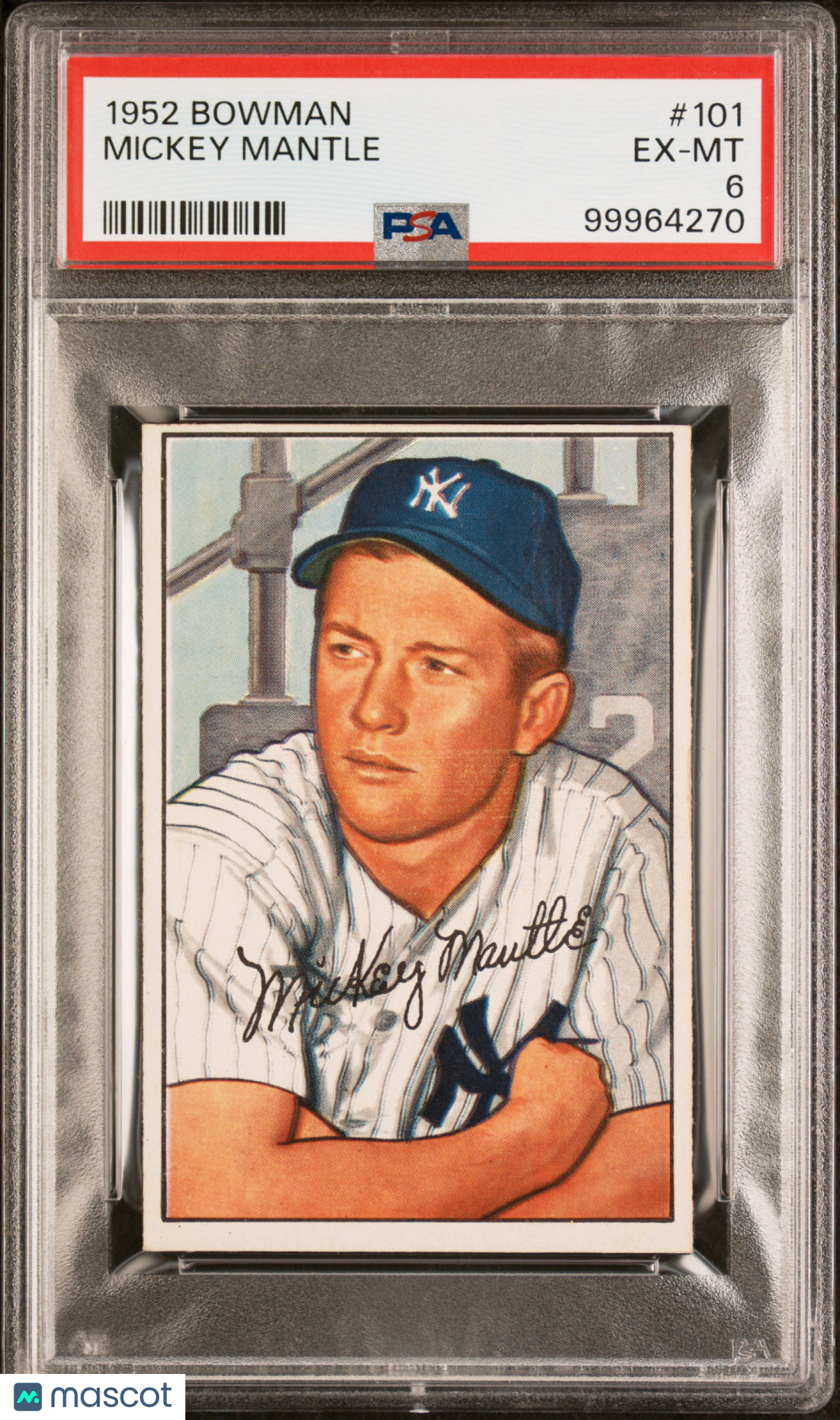 1952 Bowman Mickey Mantle #101 PSA 6