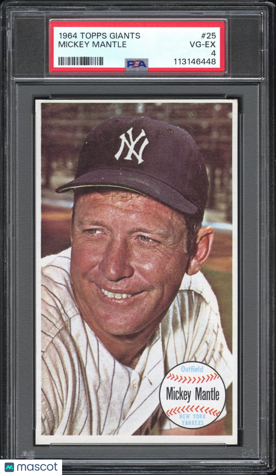 1964 Topps Giants Mickey Mantle #25 PSA 4