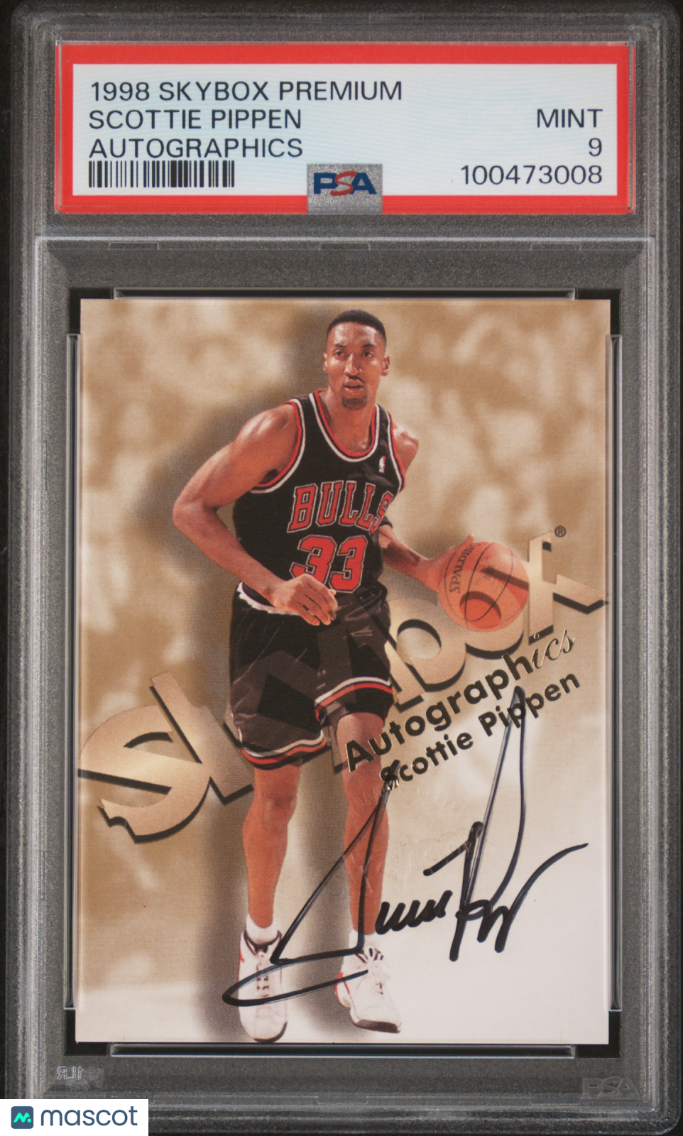1998 Skybox Premium Autographics Scottie Pippen PSA 9