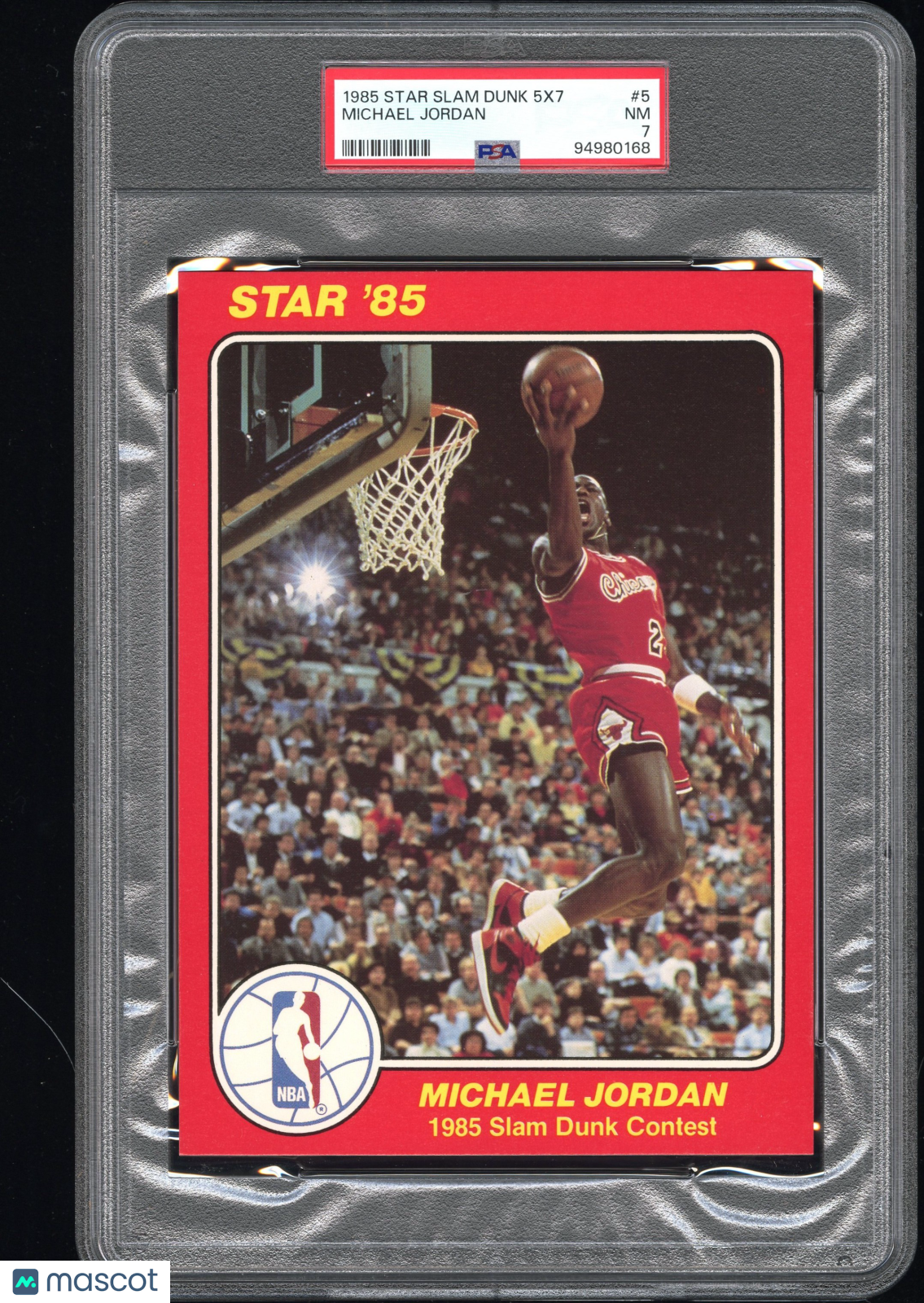 1984-85 Star Slam Dunk Supers 5X7 Michael Jordan #5 PSA 7