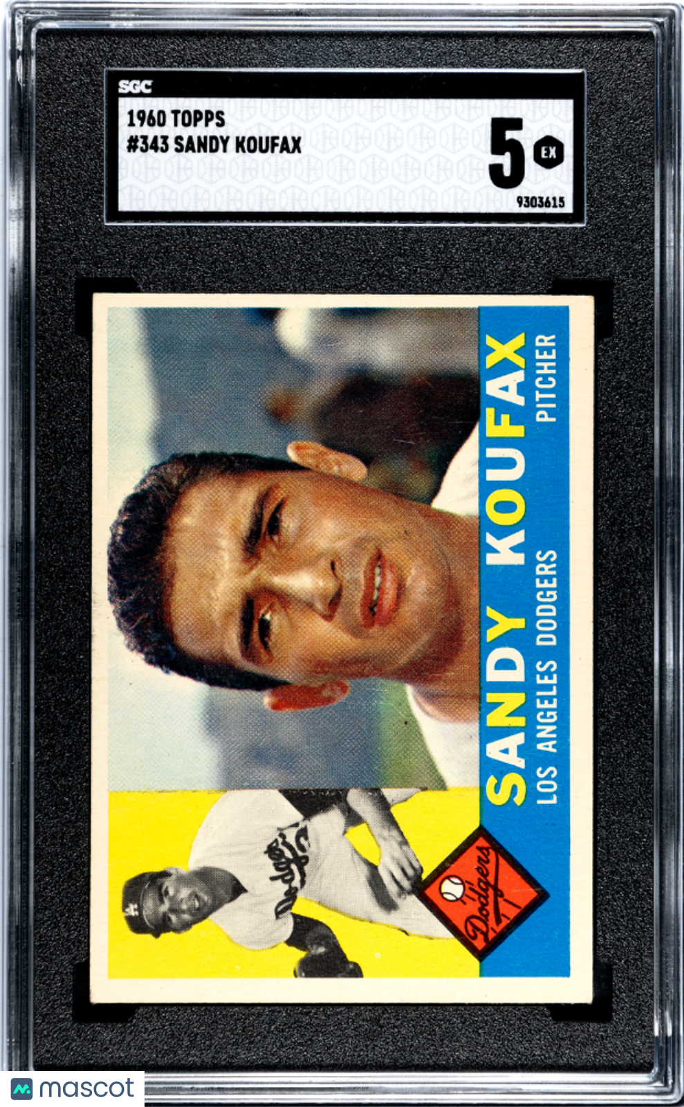 1960 Topps Sandy Koufax #343 SGC 5