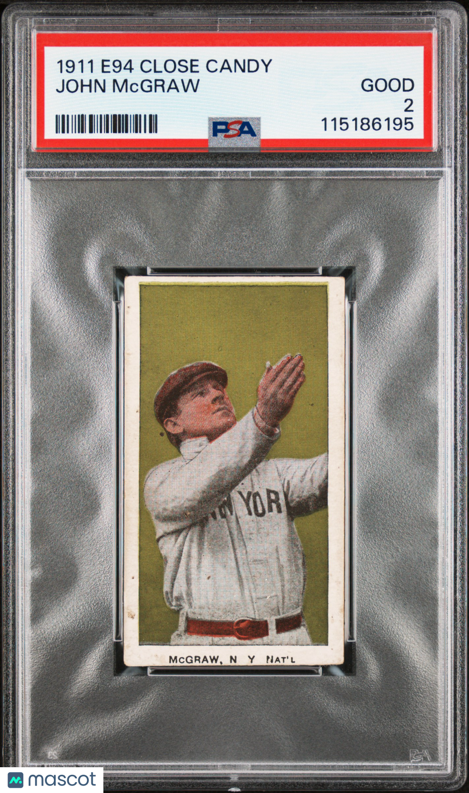 1911 E94 Close Candy John Mcgraw PSA 2