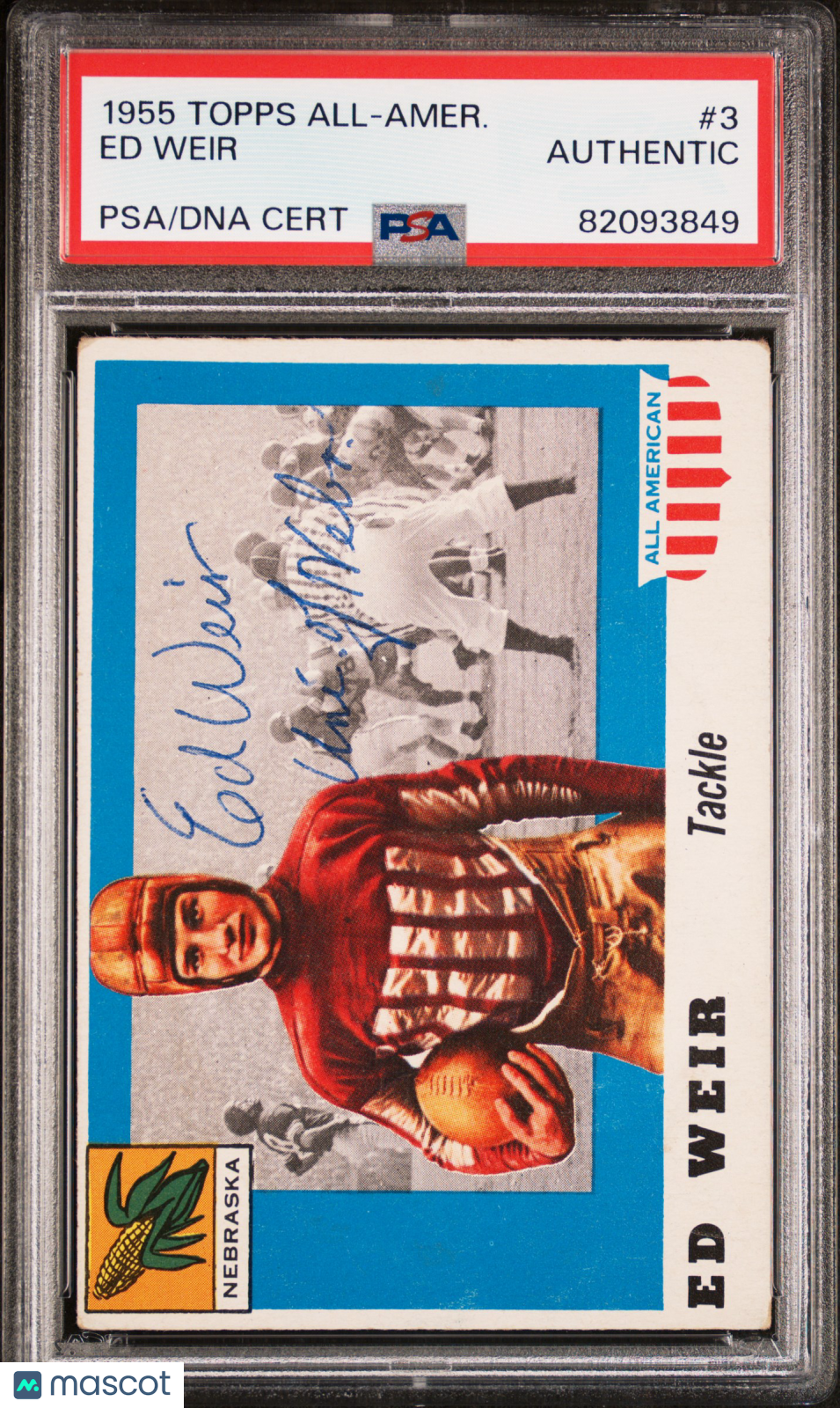 1955 Topps All-Amer. Ed Weir #3 PSA A Auto A