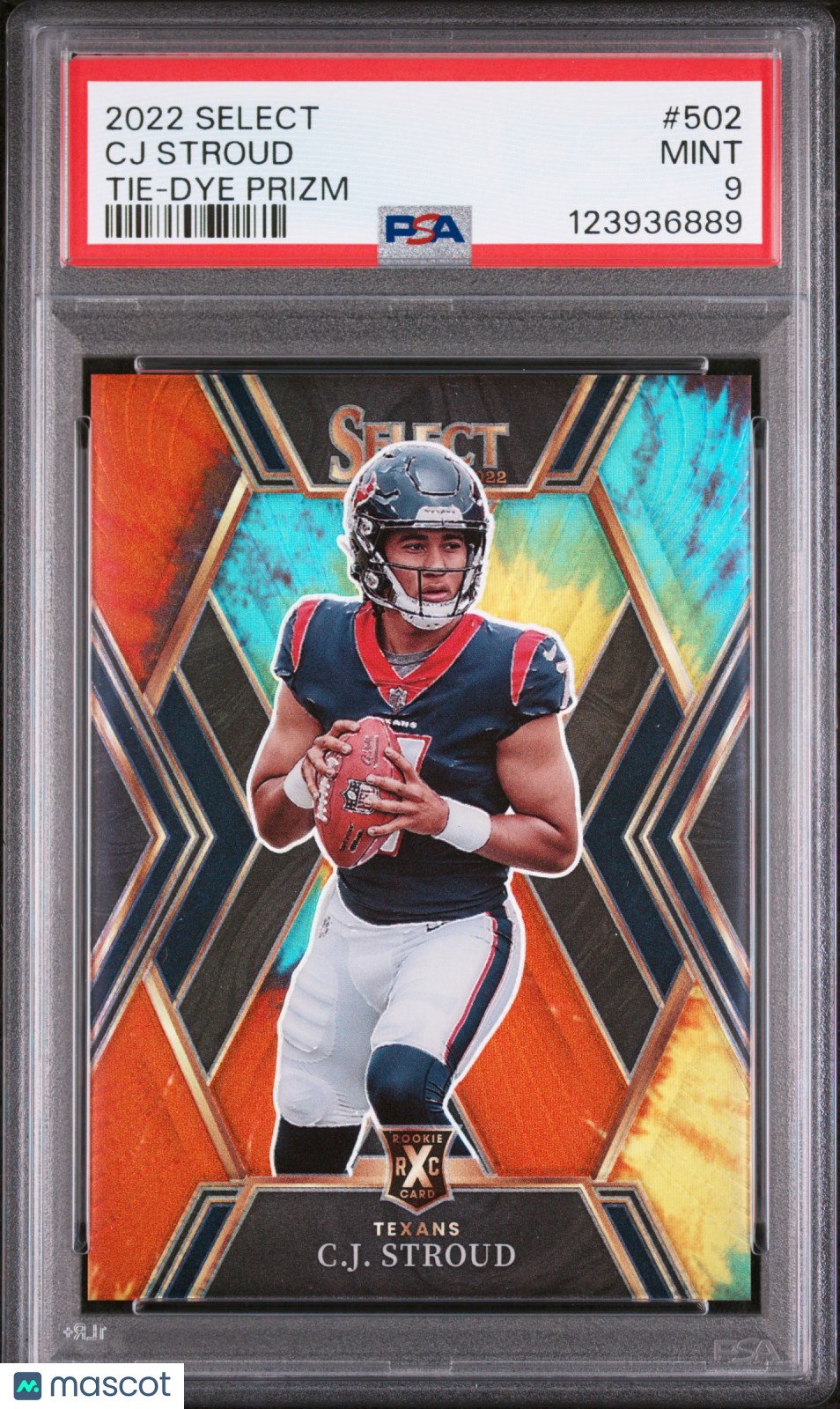 2022 Panini Select CJ Stroud #502 Tie Dye Prizm PSA 9