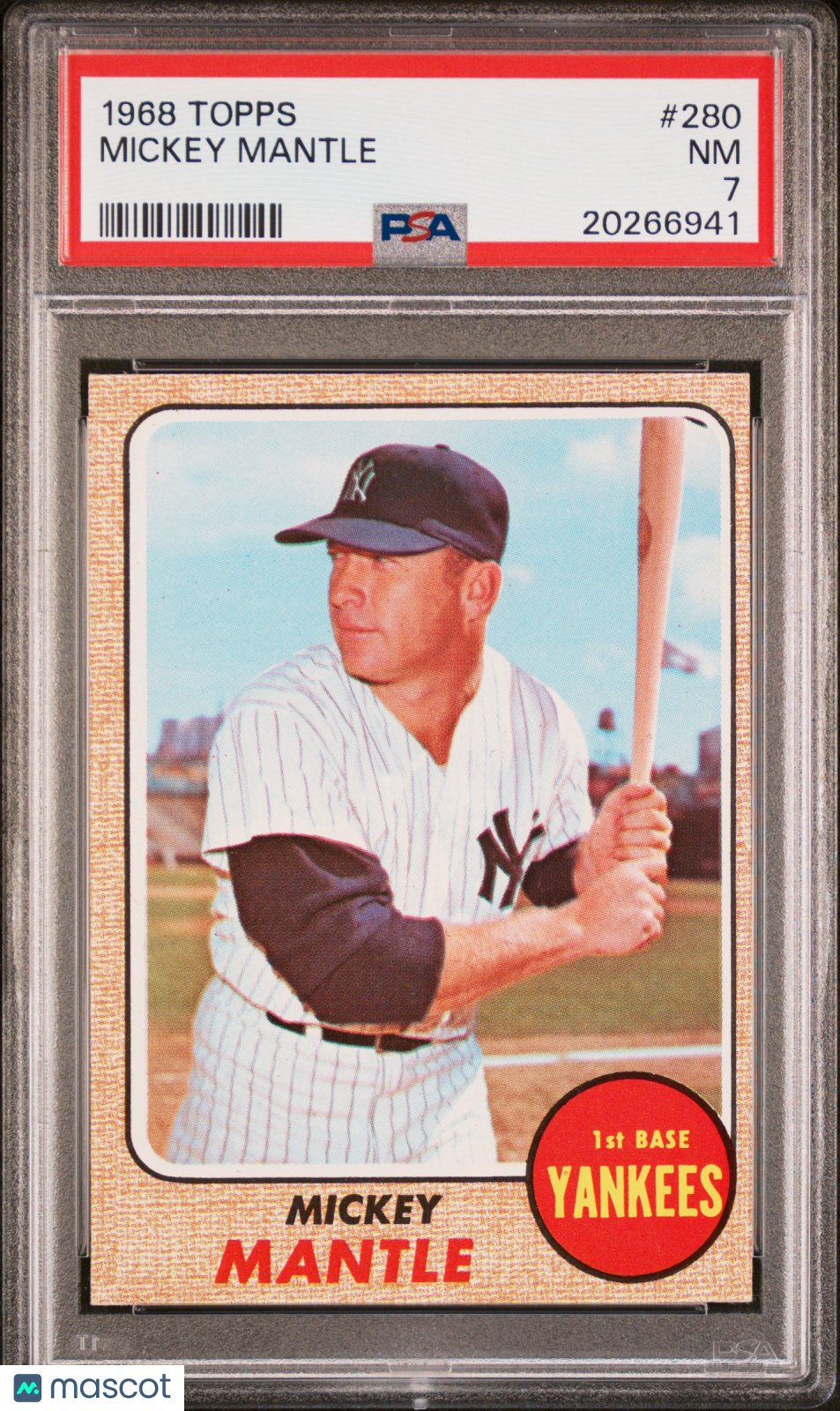 1968 Topps Mickey Mantle #280 PSA 7