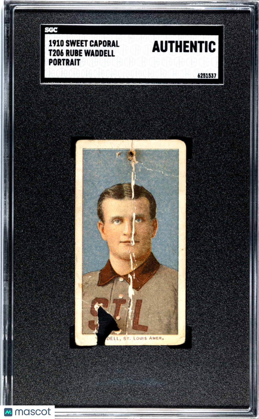 1910 Sweet Caporal (T206) Rube Waddell Portrait SGC A
