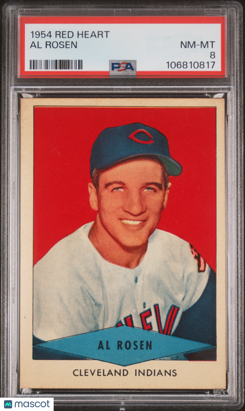 1954 Red Heart Al Rosen PSA 8