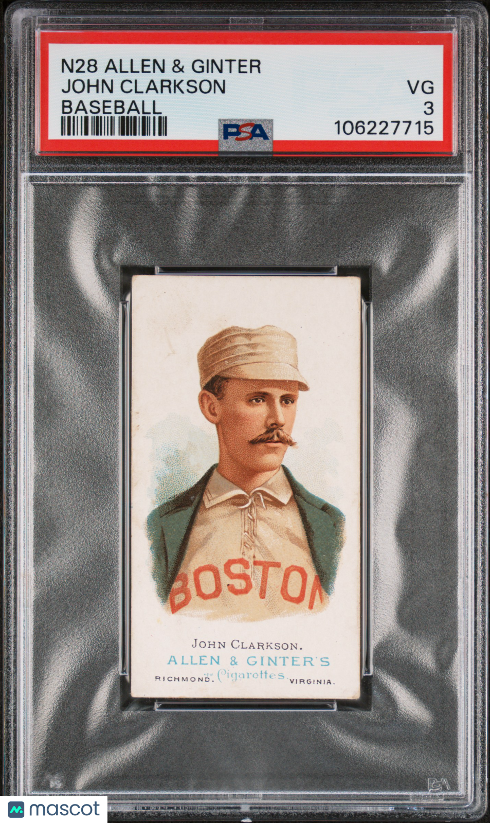 1888 N28 Allen & Ginter John Clarkson Baseball PSA 3