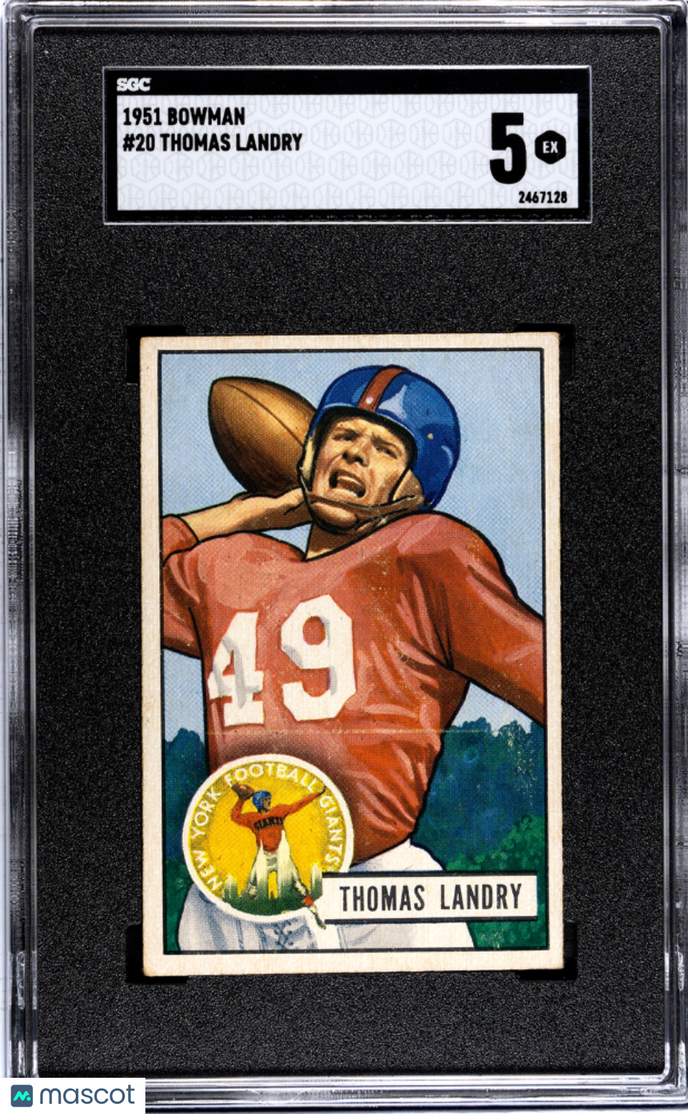 1951 Bowman Thomas Landry #20 SGC 5