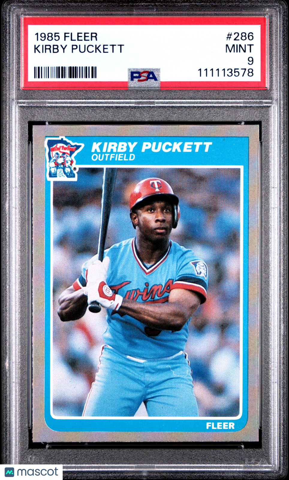 1985 Fleer Kirby Puckett #286 PSA 9