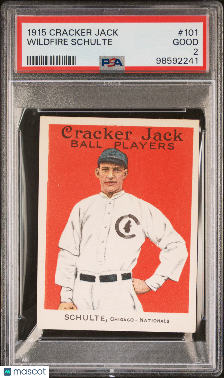 1915 Cracker Jack Wildfire Schulte #101 PSA 2