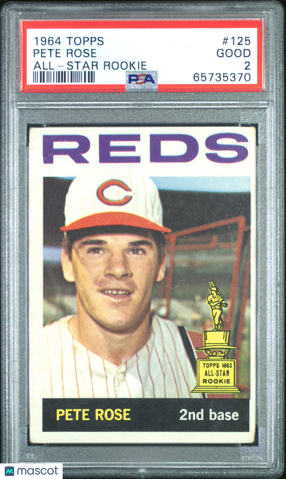 1964 Topps Pete Rose #125 All Star Rookie PSA 2