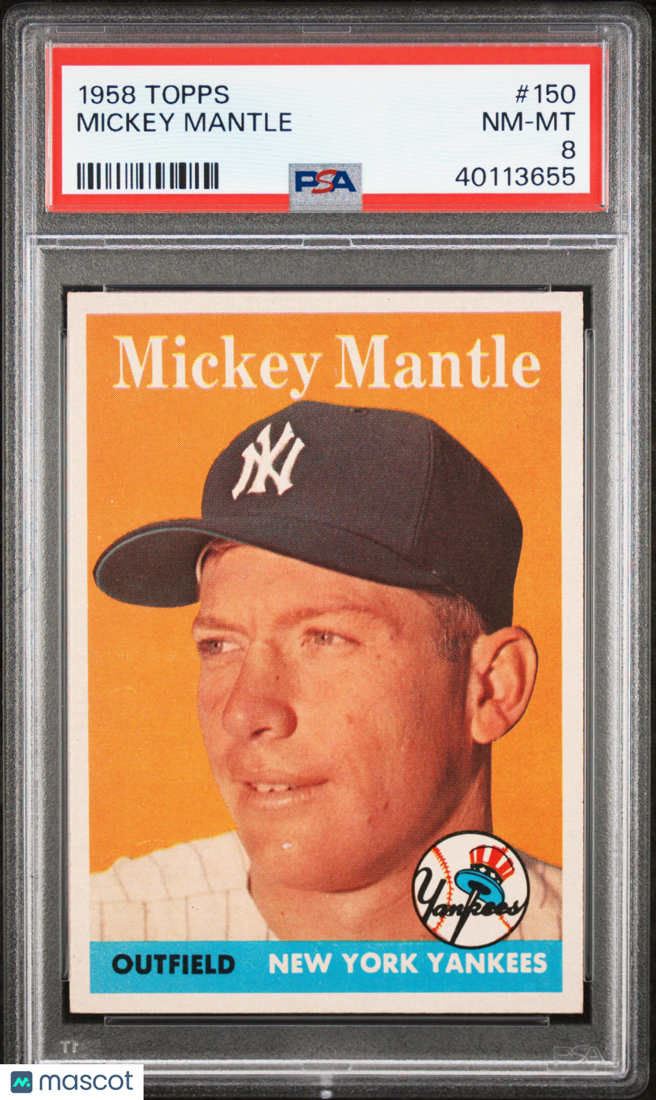 1958 Topps Mickey Mantle #150 PSA 8