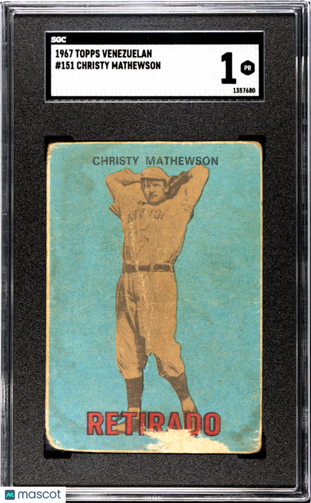 1967 Topps Venezuelan Christy Mathewson #151 SGC 1