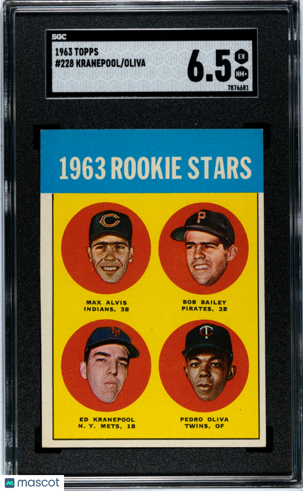 1963 Topps Oliva Kranepool #228 SGC 6.5