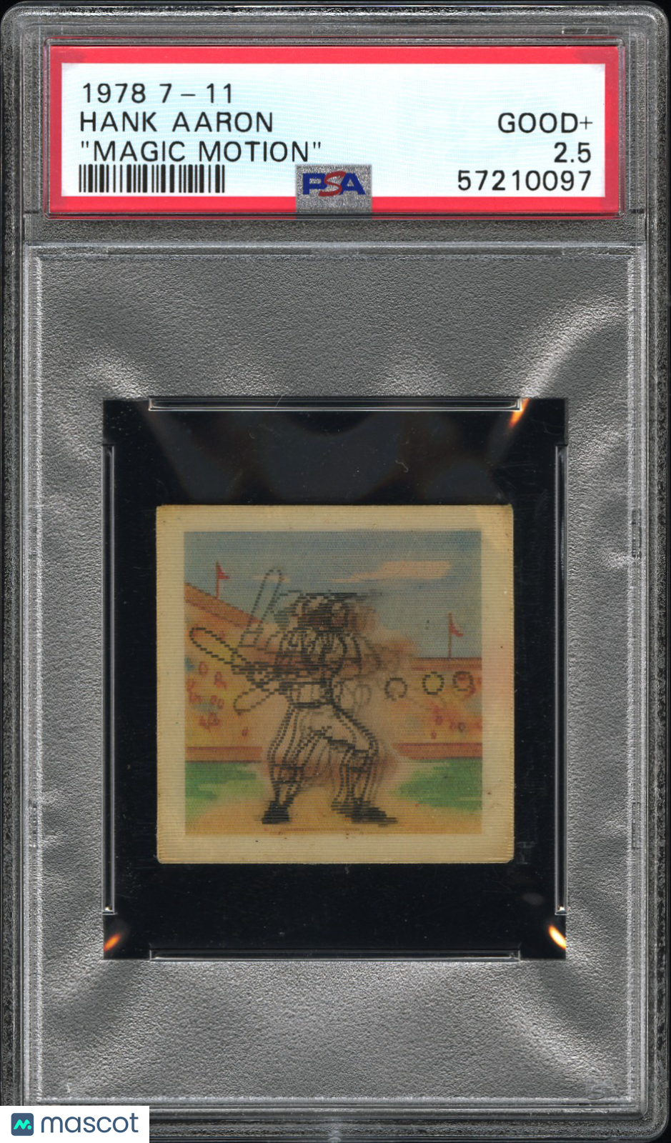 1978 7-Eleven Magic Motion Action Card Hank Aaron PSA 2.5