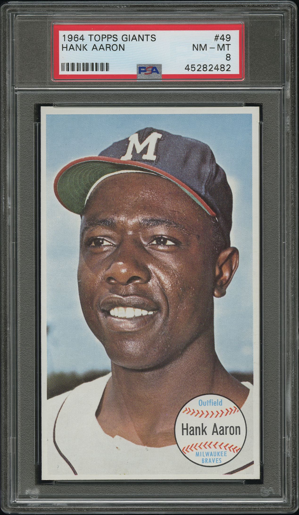 1964 Topps Giants Hank Aaron #49 PSA 8