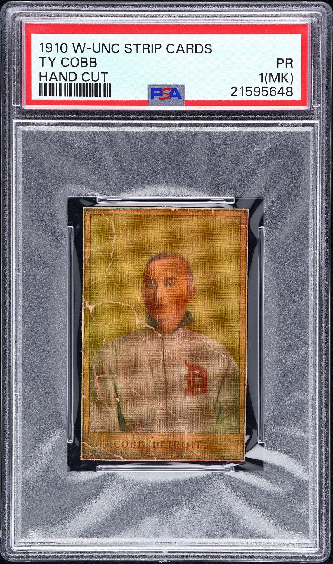 1910 TY COBB W-UNC STRIP CARDS HAND CUT PSA 1