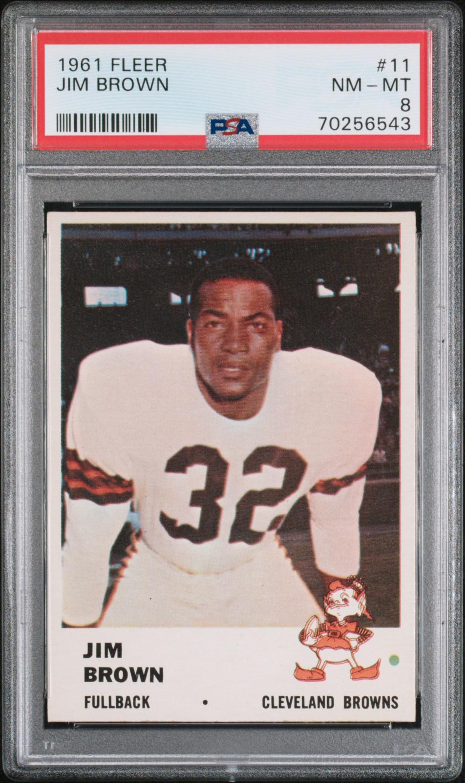 1961 Fleer Jim Brown #11 Psa 8
