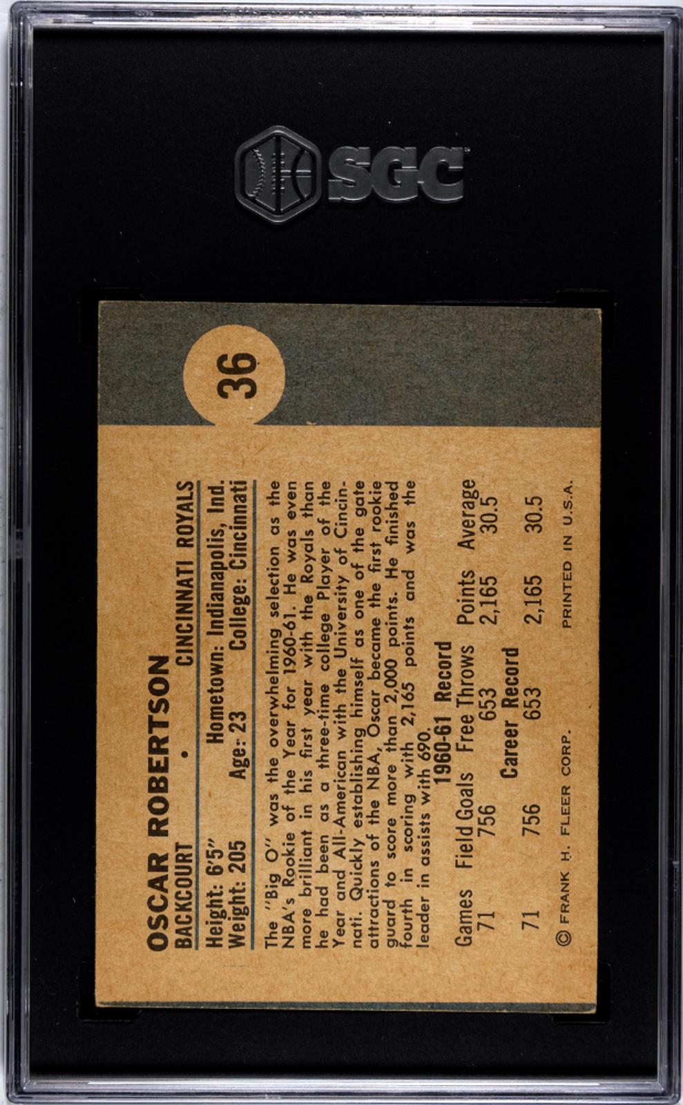 1961-62 Fleer Oscar Robertson #36 Sgc 1