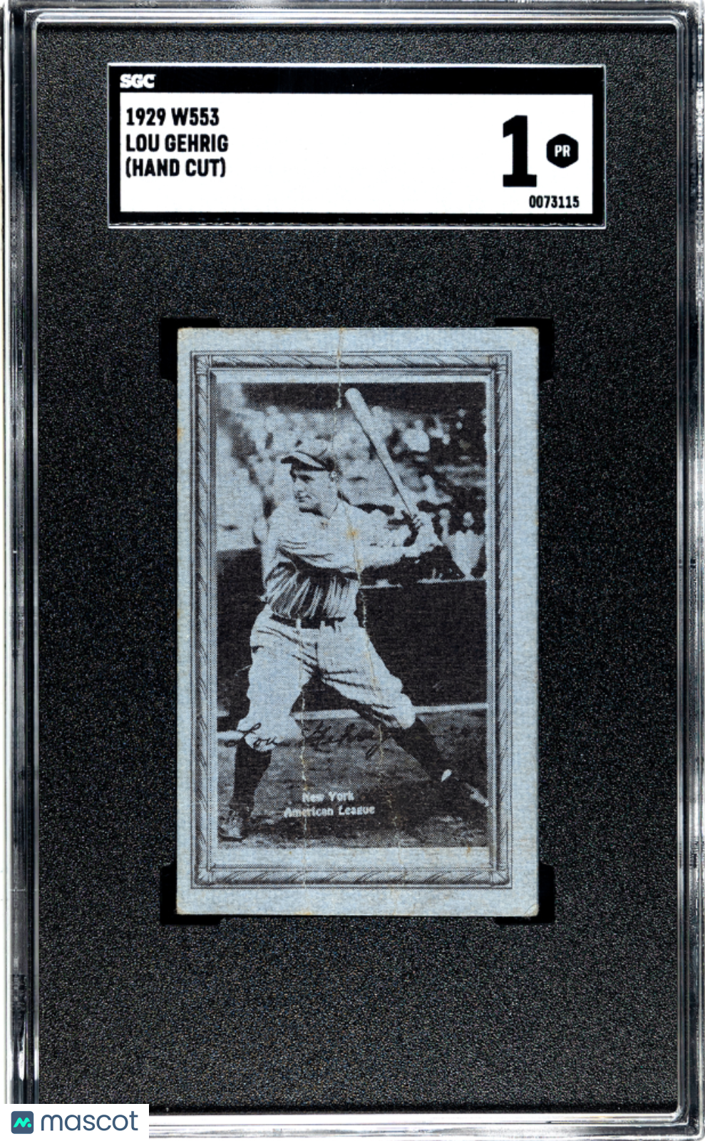 1929 W553 (W553) Lou Gehrig SGC 1