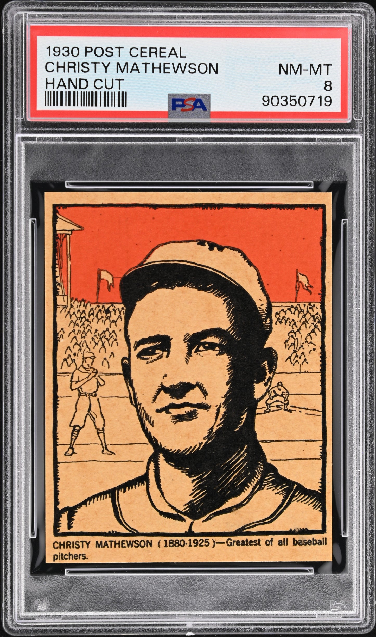 1930 Post Cereal Hand Cut Christy Mathewson Hand Cut Psa 8