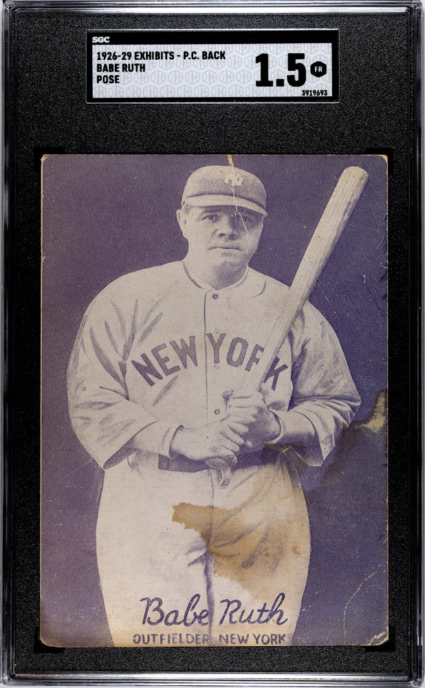 1926-29 exhibits - p.c. back babe ruth sgc 1.5 pose