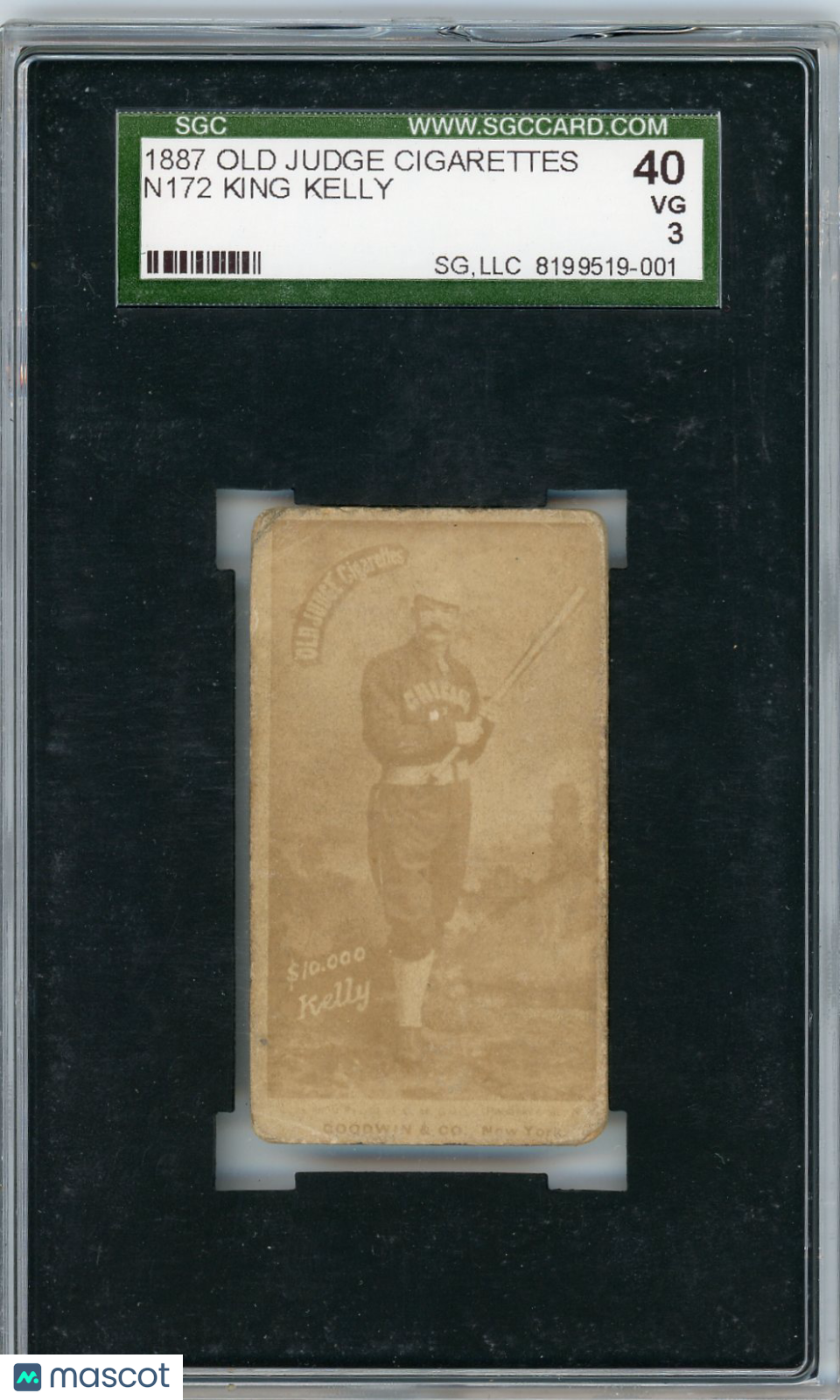 1886 Old Judge Cigarettes (N172) King Kelly SGC 3
