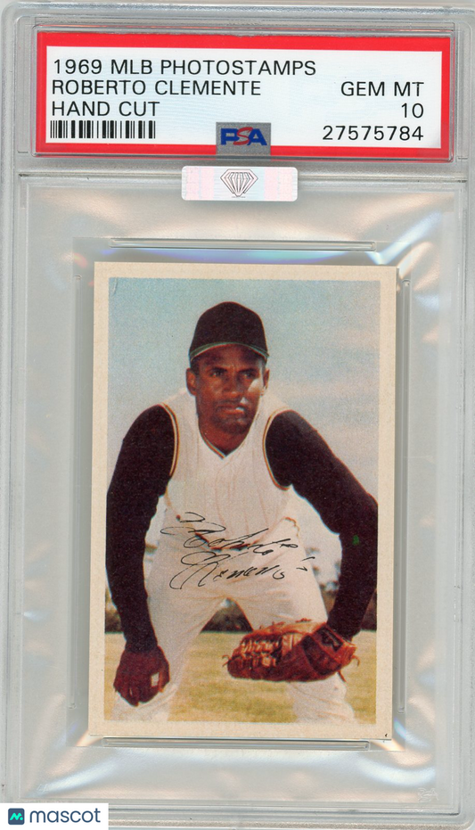 1969 MLB Photostamps Roberto Clemente Hand Cut PSA 10