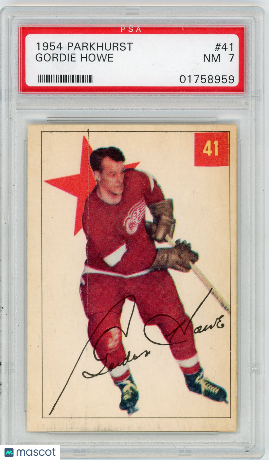 1954 Parkhurst Gordie Howe #41 PSA 7