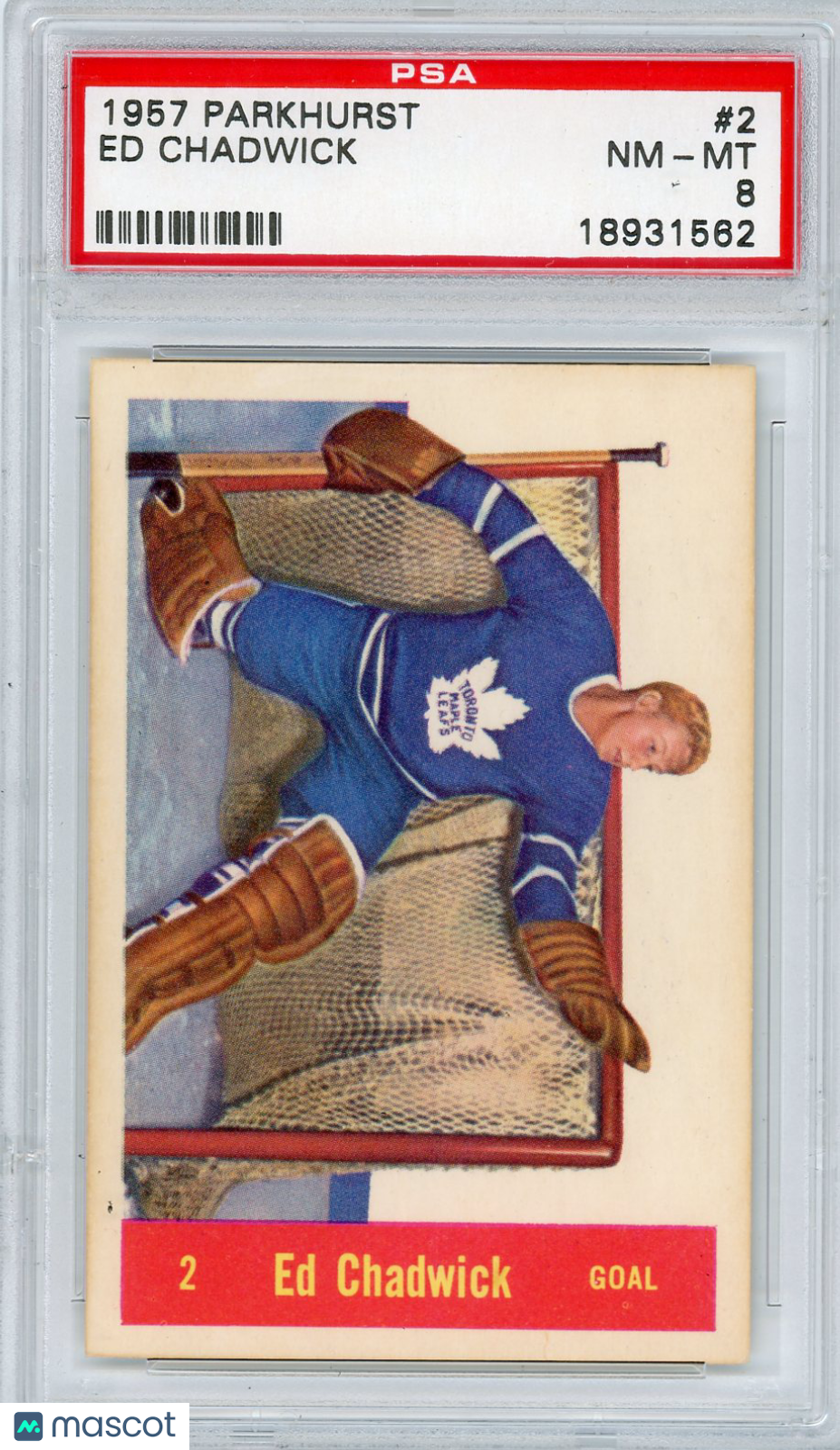 1957 Parkhurst Ed Chadwick #2 PSA 8