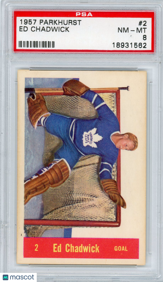 1957 Parkhurst Ed Chadwick #2 PSA 8