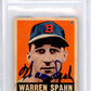 1949 Leaf Warren Spahn #32 BGS Authentic BAS Auto A