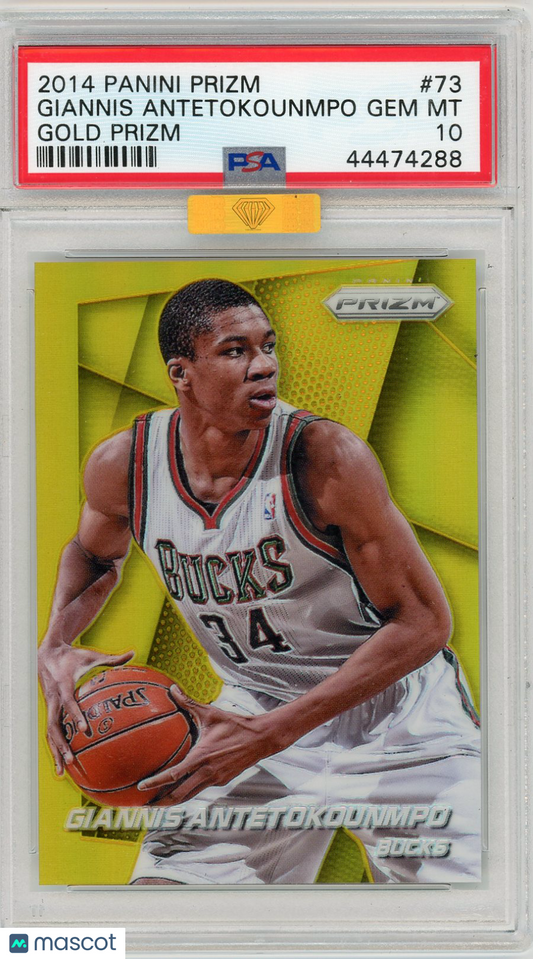 2014 Panini Prizm G. Antetokounmpo #73 Gold PSA 10