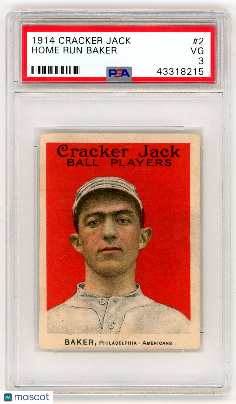 1914 Cracker Jack Home Run Baker #2 PSA 3