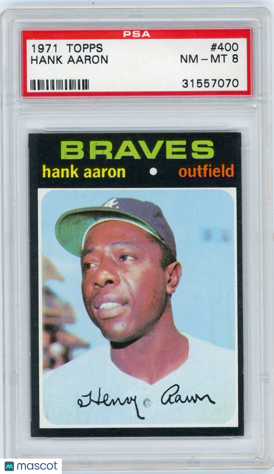 1971 Topps Hank Aaron #400 PSA 8
