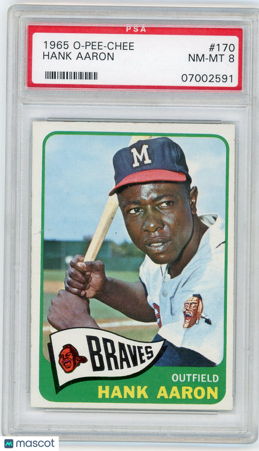 1965 O-Pee-Chee Hank Aaron #170 PSA 8