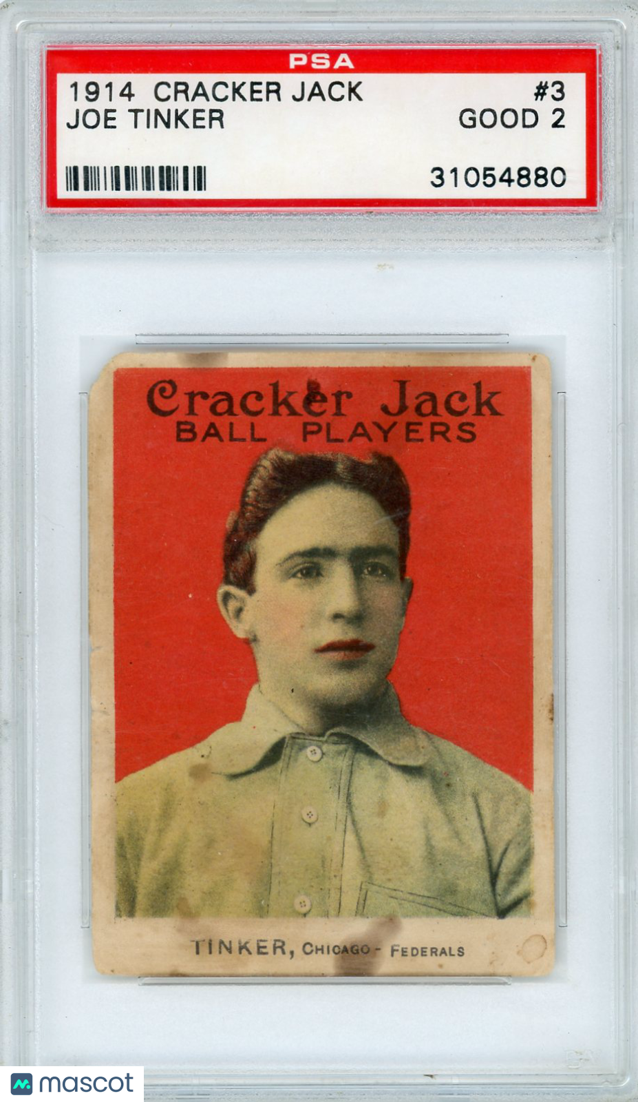 1914 Cracker Jack Joe Tinker #3 PSA 2