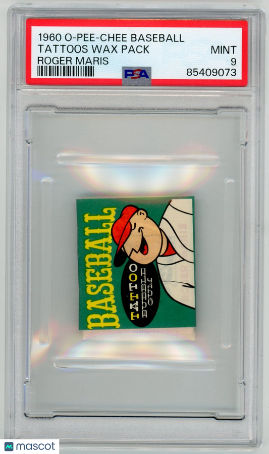 1960 O-Pee-Chee Baseball Tattoos Pack Tattoos Roger Maris PSA 9