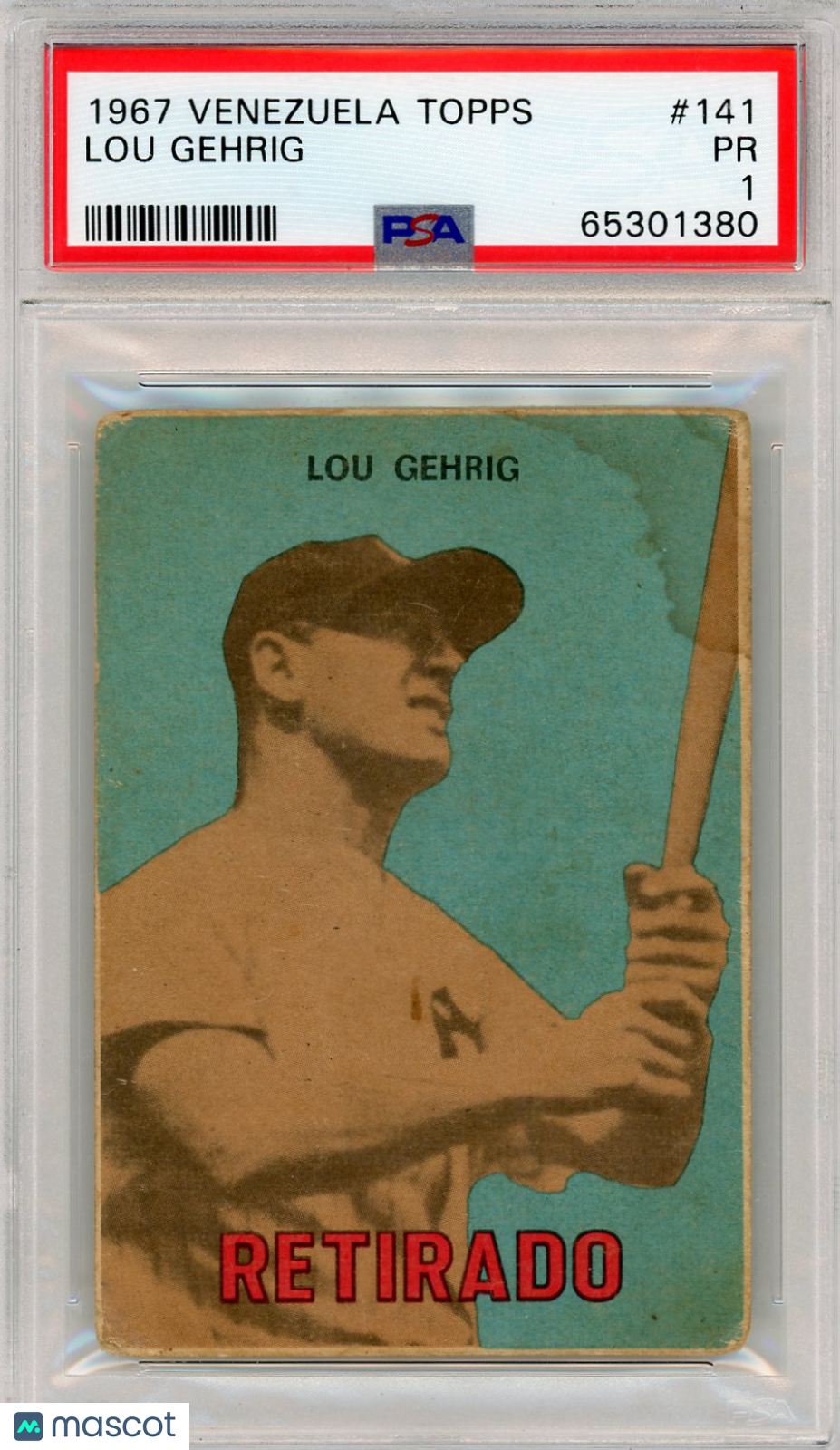 1967 Venezuela Topps Lou Gehrig #141 PSA 1