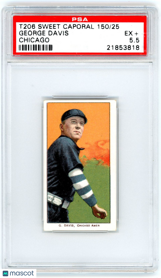 1909-11 T206 Sweet Caporal 150/25 George Davis Chicago PSA 5.5