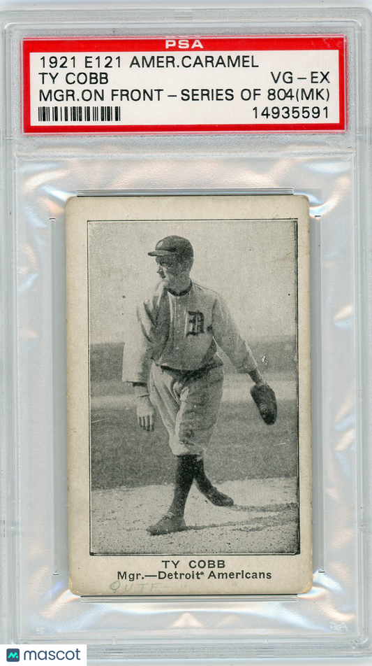 1921 E121 American Caramel Series Of 80 Ty Cobb MGR. On Front MK PSA 4