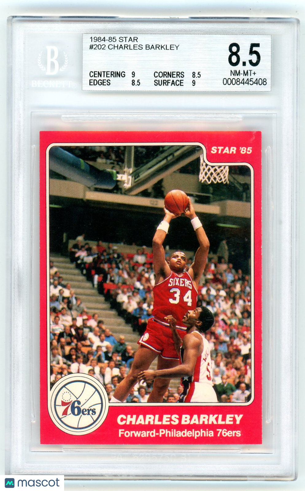 1984 Star Charles Barkley XRC #202 BGS 8.5