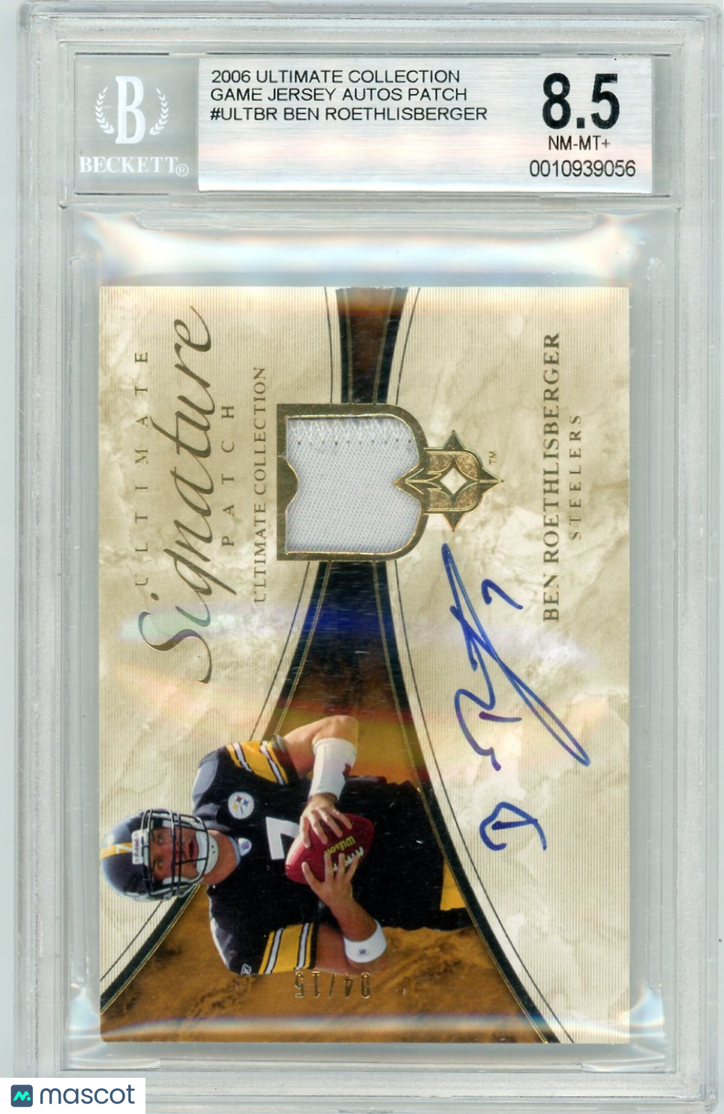 2006 Ultimate Collection Auto Patch Ben Roethlisberger #ULTBR BGS 8.5 Auto 10