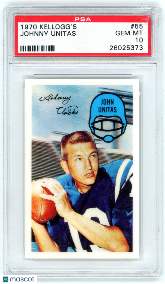 1970 Kellogg's Johnny Unitas #55 PSA 10