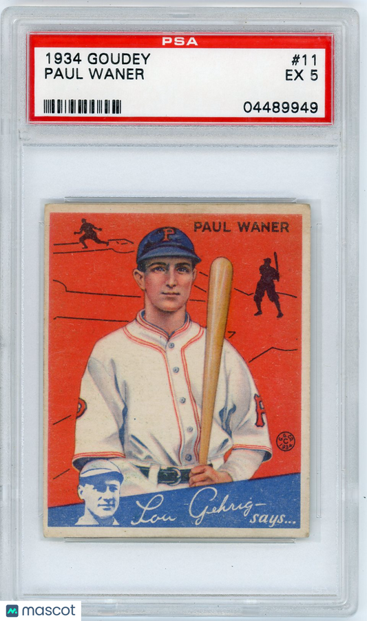 1934 Goudey Paul Waner #11 PSA 5